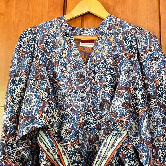 Chufy Ma Dress Mini Lin Floral Print Cotton Silk Embroidered Size XS - Picture 3 of 11